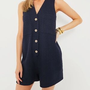 Tuckernuck Navy Blue Myla Romper like new